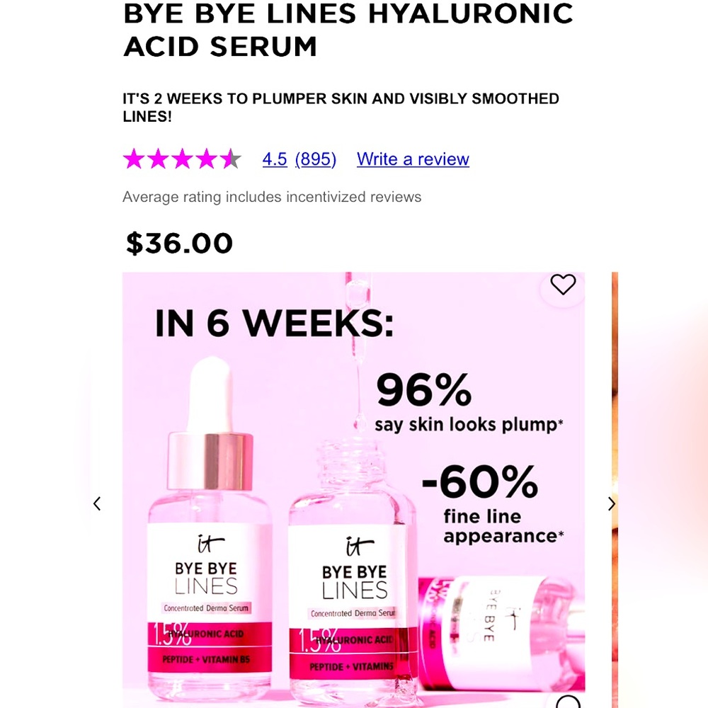 Vitamin B5, peptides , Hyaluronic Acids